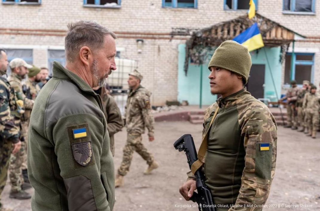 曾聖光加入烏克蘭志願軍。（圖／翻攝自臉書 @Руслан Андрійко）